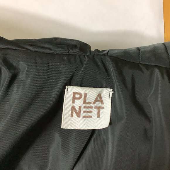 Planet by Lauren G Black Quilted Nylon Open Front Puffer Jacket S/M 1 - Picture 6 of 8